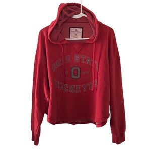 Colosseum Red Ohio State Buckeyes Hooded Pullover Womens Size Medium Collegiate
